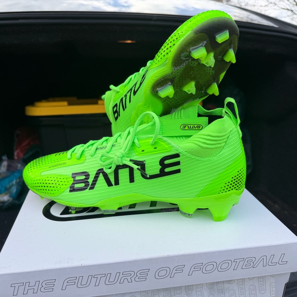 Green Battle Football Cleats